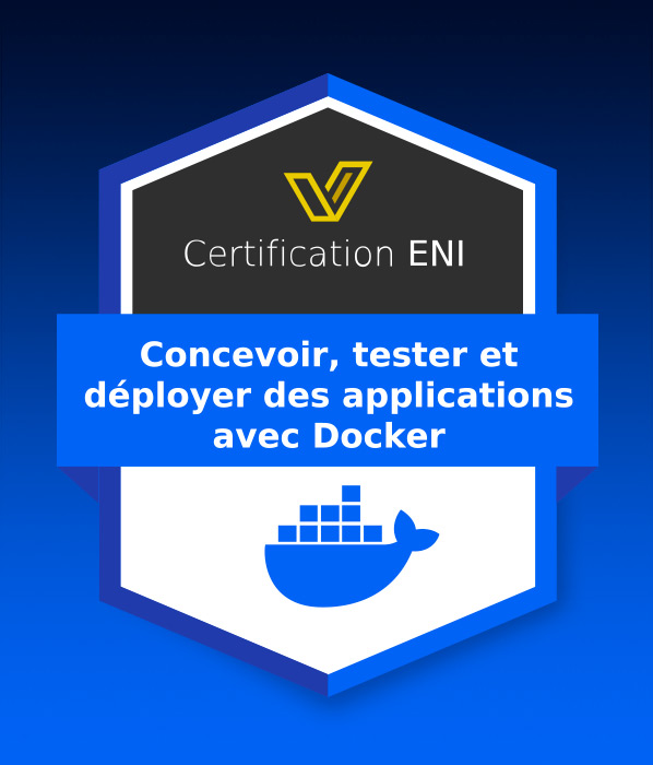 Coupon Certification IT (avec e-surveillance) - Concevoir, tester et déployer des applications avec Docker - RS7699