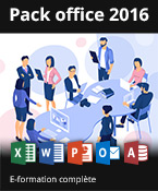 Pack 5 formations en ligne : Excel, Word, PowerPoint, Outlook et Access 2016 + les livres numériques Excel, Word, PowerPoint, Outlook et Access 2016 - Valables 1 an, en illimité