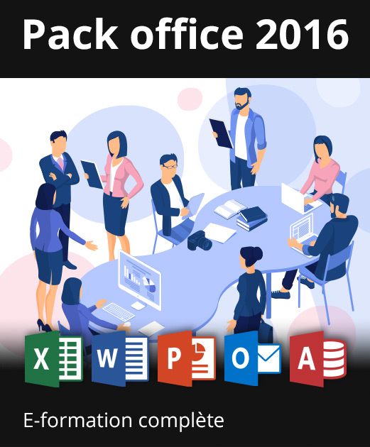 Pack 5 formations en ligne : Excel, Word, PowerPoint, Outlook et Access 2016 - + les livres numériques Excel, Word, PowerPoint, Outlook et Access 2016 - Valables 1 an, en illimité