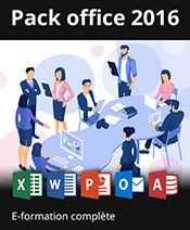 Pack 5 formations en ligne : Excel, Word, PowerPoint, Outlook et Access 2016 + les livres numériques Excel, Word, PowerPoint, Outlook et Access 2016 - Valables 1 an, en illimité