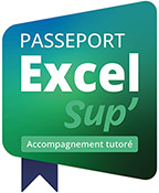 Passeport Excel Sup' - Parcours avec accompagnement tutoré Accès à la e-formation Excel 2024 + exercices pratiques progressifs + formations tutorées + certification Excel 2024