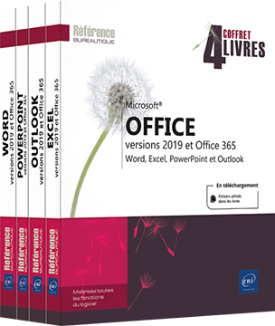 Microsoft® Office (versions 2019 et Office 365) - Coffret de 4 livres : Word, Excel, PowerPoint et Outlook