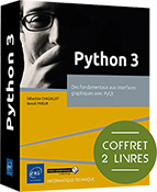 Python 3 Coffret de 2 livres : Des fondamentaux aux interfaces graphiques avec PyQt