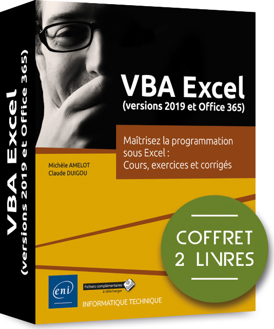 VBA Excel (versions 2019 et Office 365) - Coffret de 2 livres : Maîtrisez la programmation sous Excel : Cours, exercices et corrigés