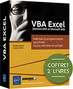VBA Excel (versions 2021 et Microsoft 365) Coffret de 2 livres : Maîtrisez la programmation sous Excel : Cours, exercices et corrigés