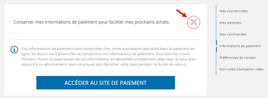 vos informations de paiement